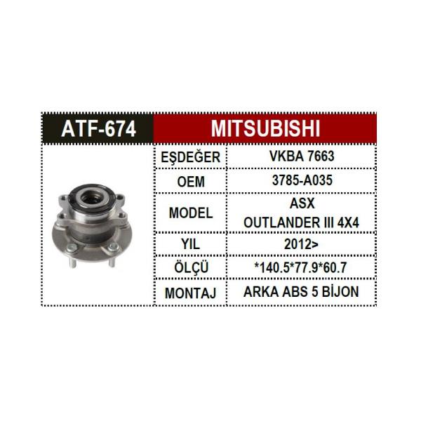 Mitsubishi Outlander Arka Porya Rulmanı - 2012 Sonrası
